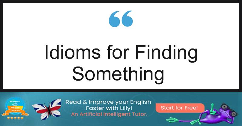 Idioms for Finding Something